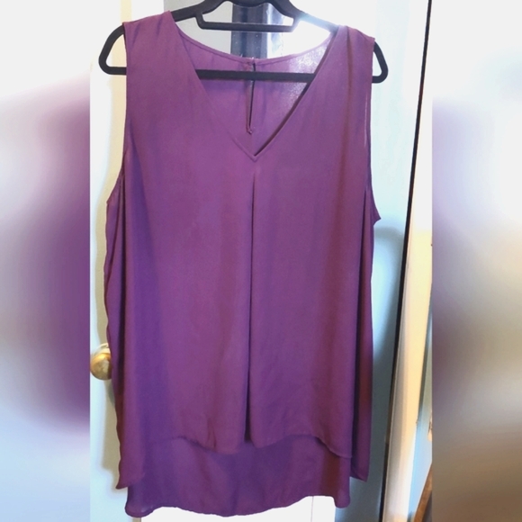 Ricki's Tops - Semi sheer top Grape Color 2xl